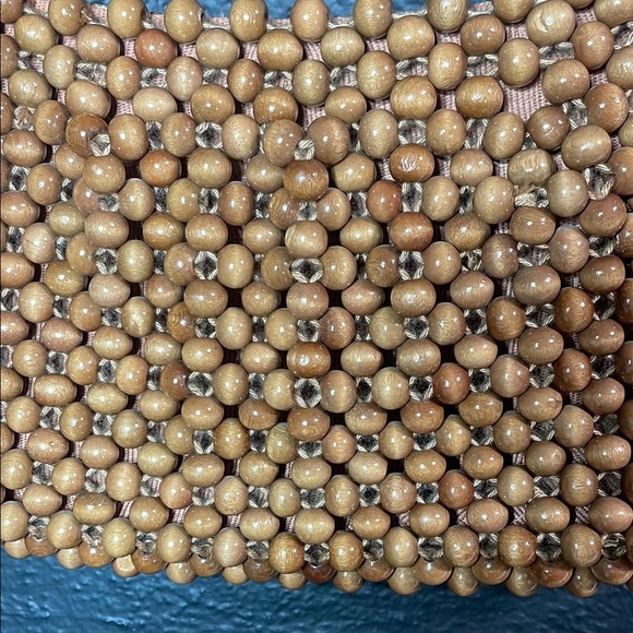 Beaded Tan Shoulder Bag - Picture 2 of 6